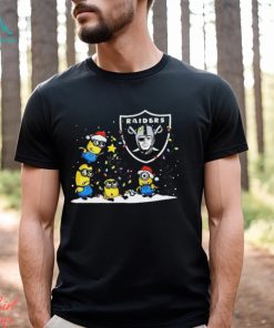 Oakland Raiders Minions Christmas Lights T Shirt