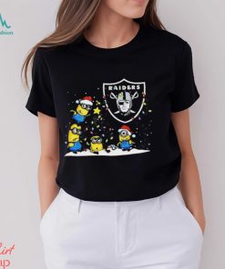 Oakland Raiders Minions Christmas Lights T Shirt