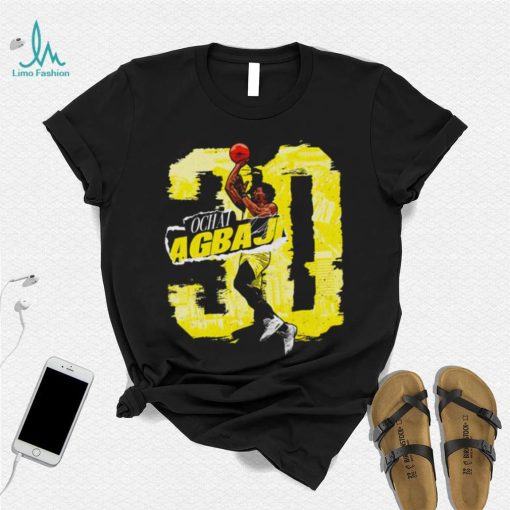 Ochai Agbaji number 30 Utah Jazz basketball player action pose signature draw shirt