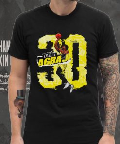 Ochai Agbaji number 30 Utah Jazz basketball player action pose signature draw shirt