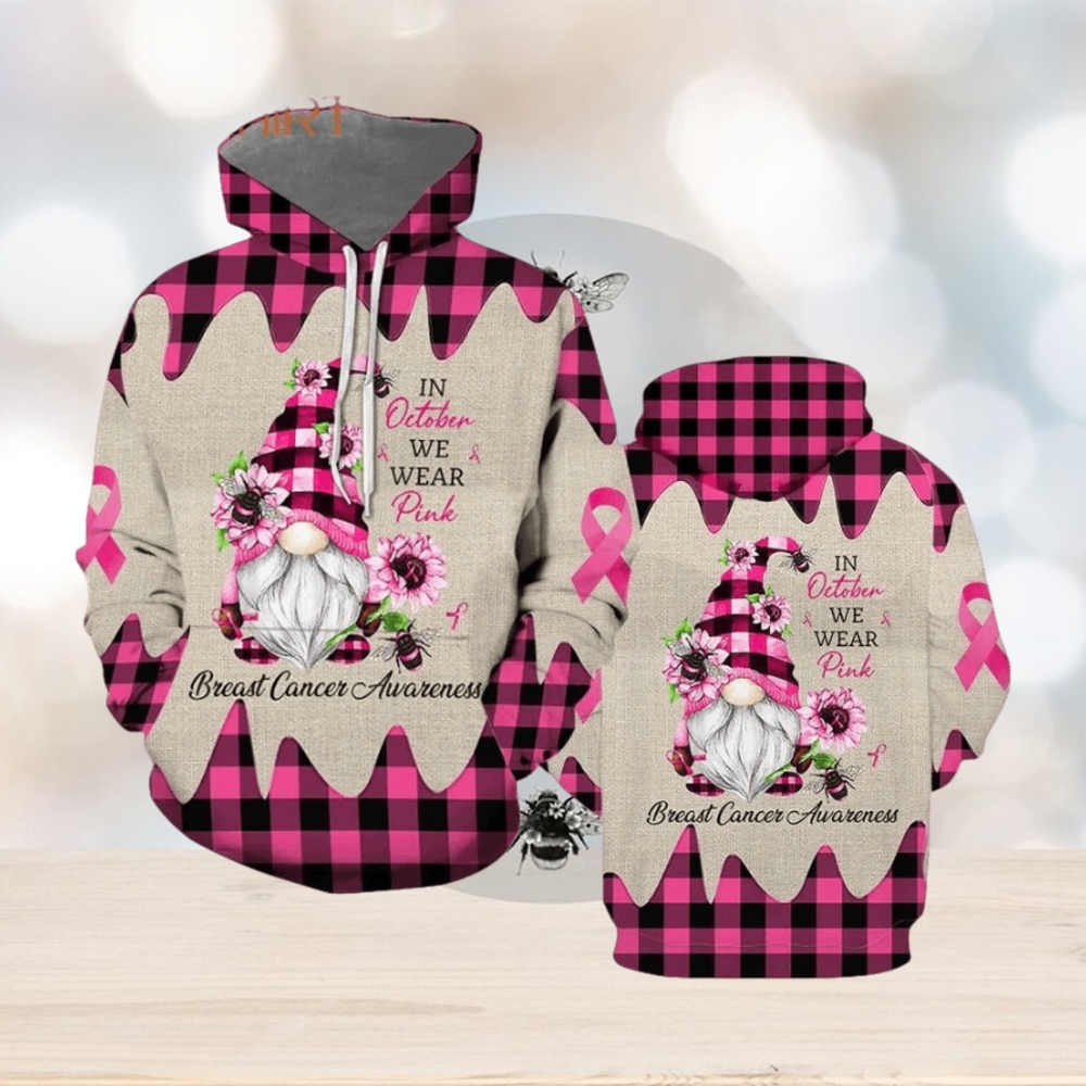 October I Wear Pink Gnome Breast Cancer Awareness 3d All Over Print Hoodie October I Wear Pink Gnome Breast Cancer Awareness 3d All Over Print Hoodie
