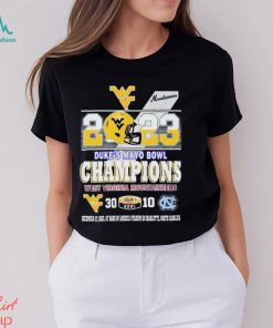 Official 2023 Duke’s Mayo Bowl Champions West Virginia Mountaineers 30 10 UNC Tar Heels Shirt