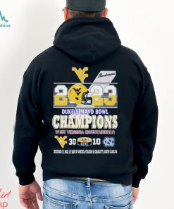 Official 2023 Duke’s Mayo Bowl Champions West Virginia Mountaineers 30 10 UNC Tar Heels Shirt