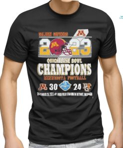 Official 2023 Quick Lane Bowl Champions Minnesota Golden Gophers 30 – 24 Bowling Green Falcons Shirt