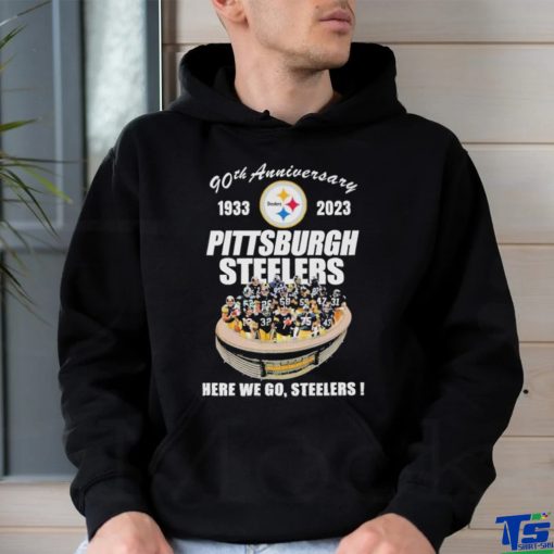 Official 90th Anniversary 1933 – 2023 Pittsburgh Steelers Here We Go, Steelers Shirt
