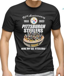 Official 90th Anniversary 1933 – 2023 Pittsburgh Steelers Here We Go, Steelers Shirt