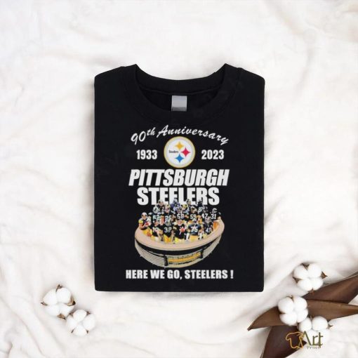 Official 90th Anniversary 1933 – 2023 Pittsburgh Steelers Here We Go, Steelers Shirt