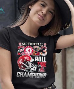 Official Alabama Crimson Tide SEC Football 2023 Roll Tide Champions Helmet Shirt