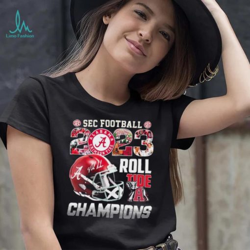 Official Alabama Crimson Tide SEC Football 2023 Roll Tide Champions Helmet Shirt