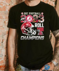 Official Alabama Crimson Tide SEC Football 2023 Roll Tide Champions Helmet Shirt