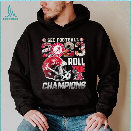 Official Alabama Crimson Tide SEC Football 2023 Roll Tide Champions Helmet Shirt