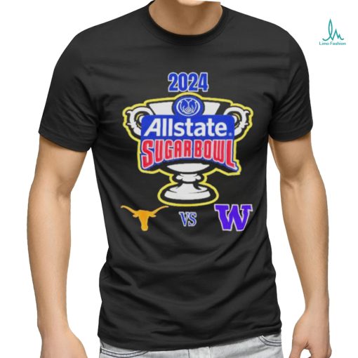 Official Allstate Sugar Bowl 2024 Texas Longhorns Vs Washington Huskies Caesars Superdome New Orleans LA CFB Bowl Game T Shirt