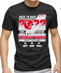 Official Back to Back 2023 SBC West Division Champions Troy Trojans T Shirt