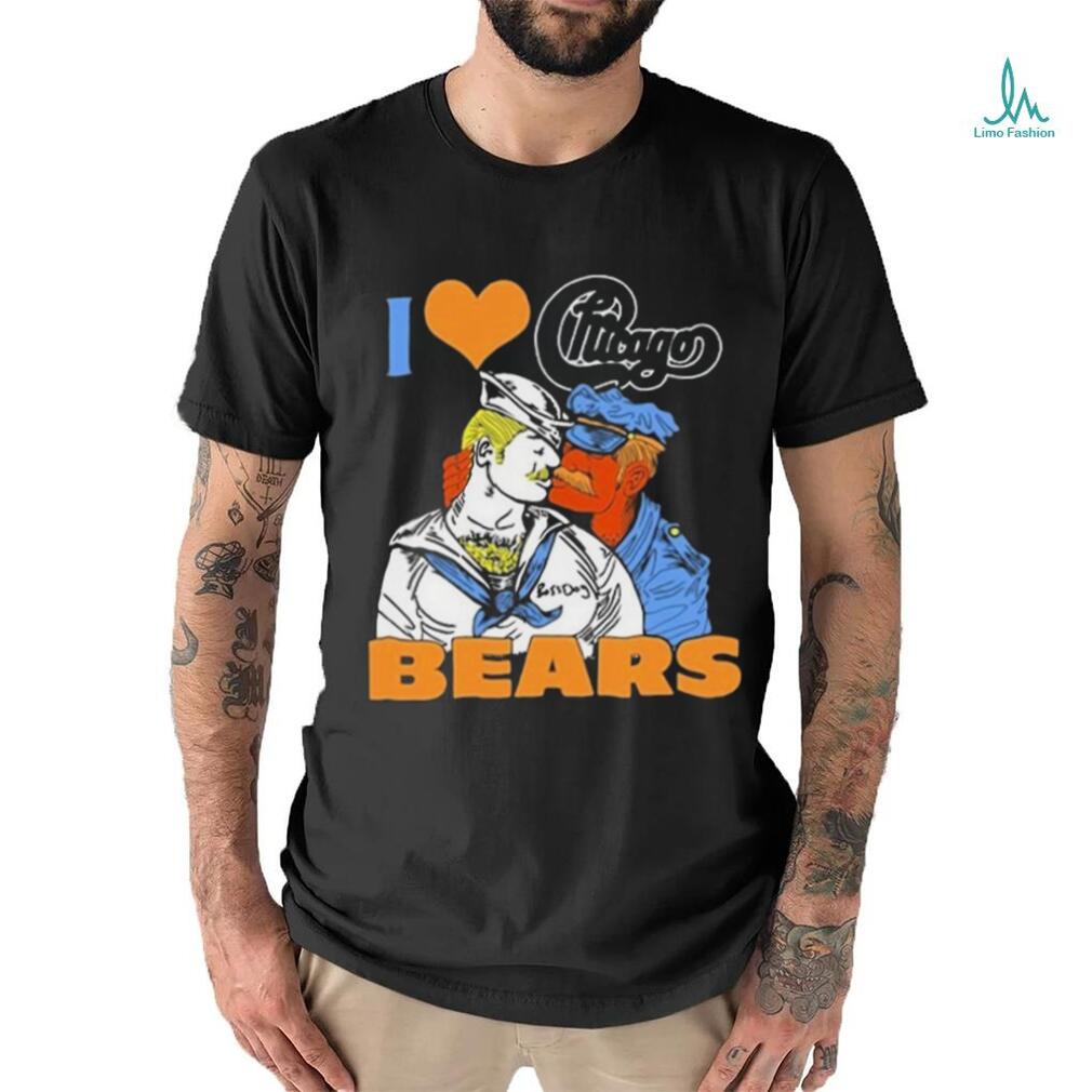 Official Boss Dog Art I Love Chicago Bears Shirt Official Boss Dog Art I Love Chicago Bears Shirt