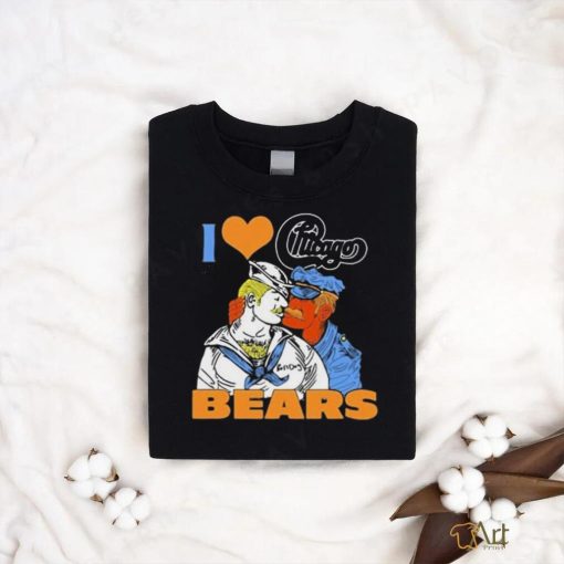 Official Boss Dog Art I Love Chicago Bears Shirt