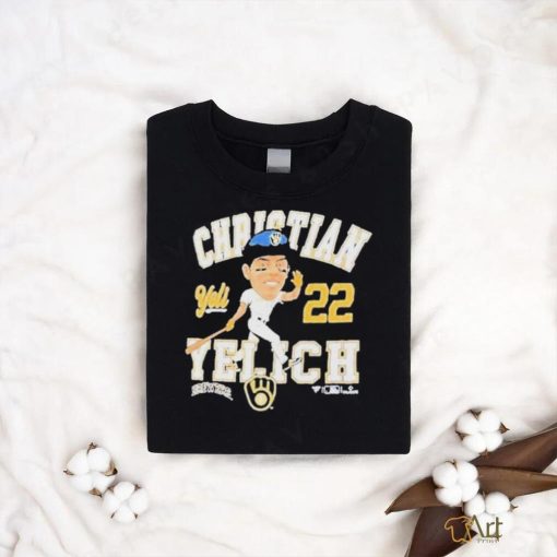 Official Christian yelich milwaukee 22 caricature T shirt