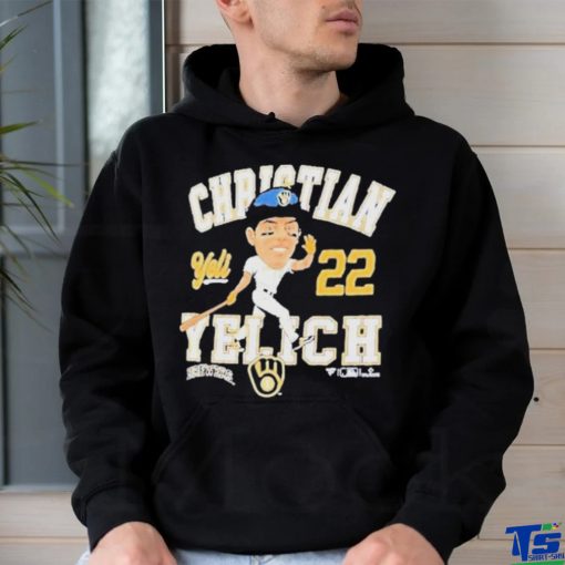 Official Christian yelich milwaukee 22 caricature T shirt