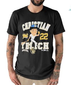 Official Christian yelich milwaukee 22 caricature T shirt