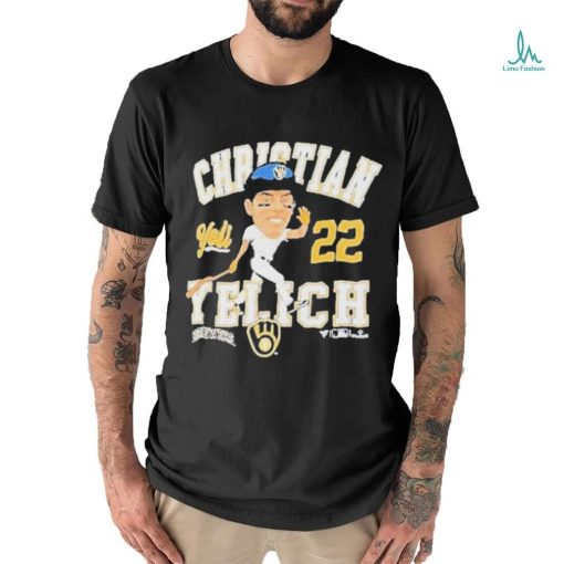 Official Christian yelich milwaukee 22 caricature T shirt