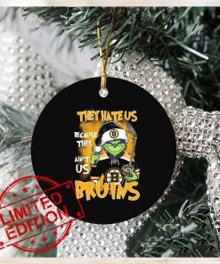 Official Christmas Grinch They Hate Us Because Ain’t Us Boston Bruins Ornament Custom Name