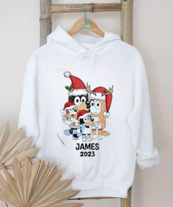 Official Custom Kid Name Bluey Family 2023 Christmas Ceramic T Shirt