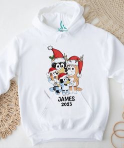 Official Custom Kid Name Bluey Family 2023 Christmas Ceramic T Shirt