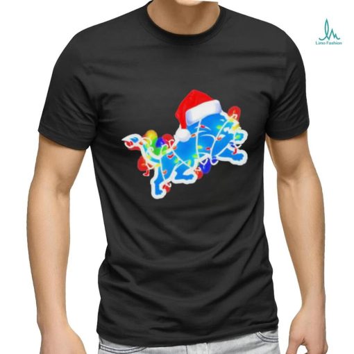 Official Detroit lions Christmas lights T shirt