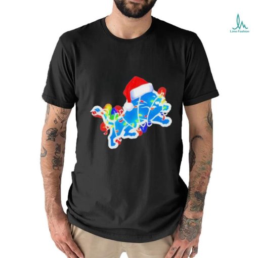 Official Detroit lions Christmas lights T shirt