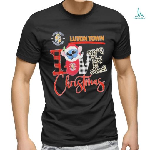 Official EPL Luton Town Stitch Love Christmas T Shirt
