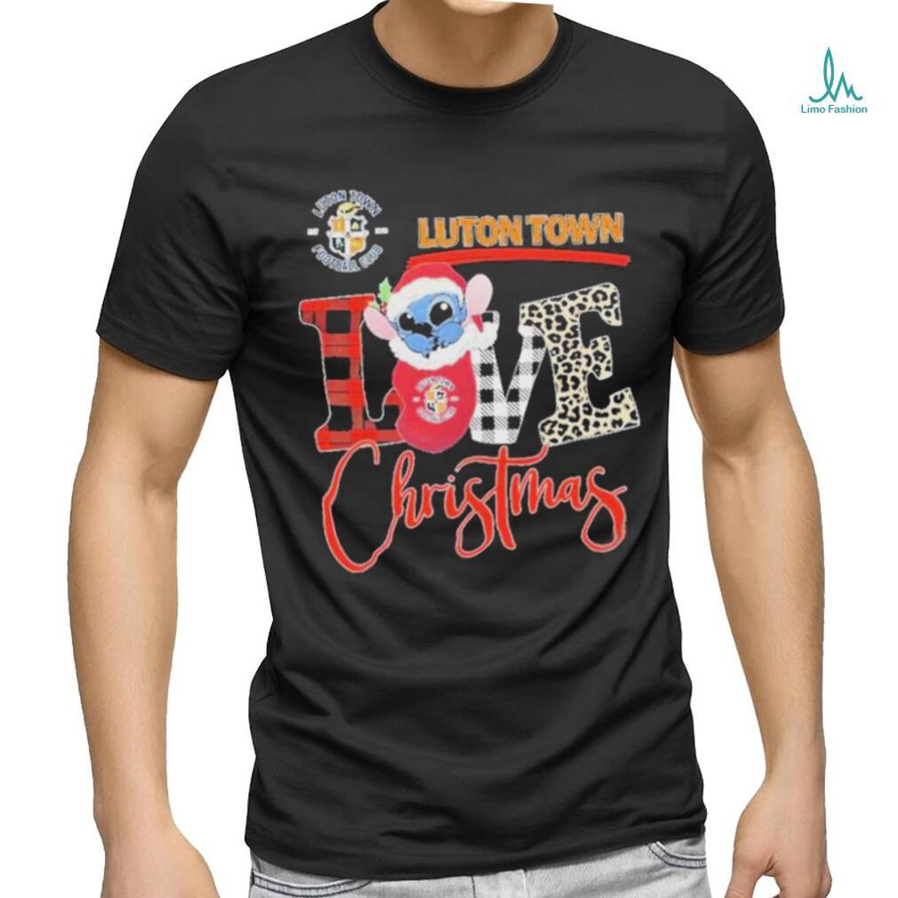 Official EPL Luton Town Stitch Love Christmas T Shirt Official EPL Luton Town Stitch Love Christmas T Shirt