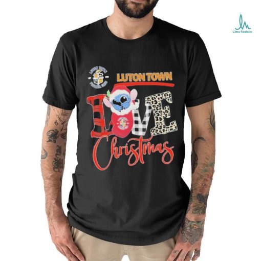 Official EPL Luton Town Stitch Love Christmas T Shirt