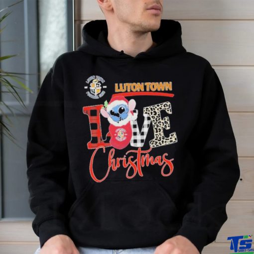 Official EPL Luton Town Stitch Love Christmas T Shirt