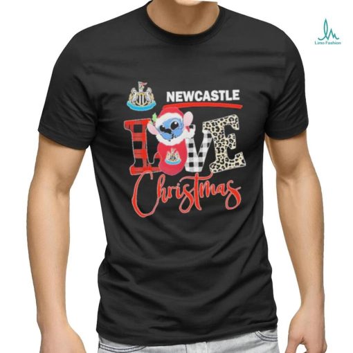 Official EPL Newcastle United Stitch Love Christmas T Shirt