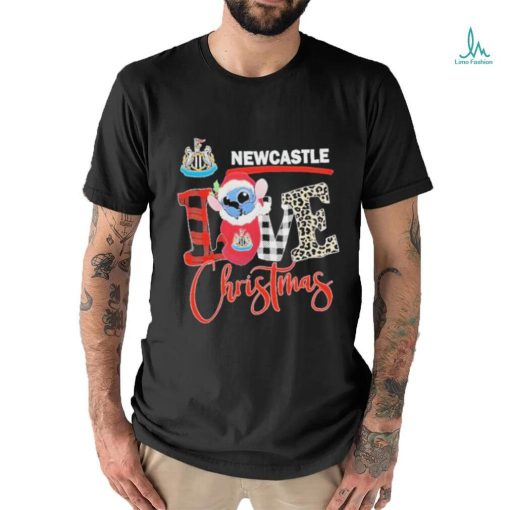 Official EPL Newcastle United Stitch Love Christmas T Shirt