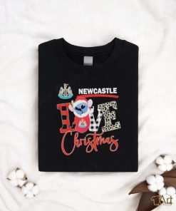 Official EPL Newcastle United Stitch Love Christmas T Shirt