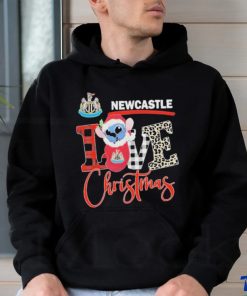 Official EPL Newcastle United Stitch Love Christmas T Shirt