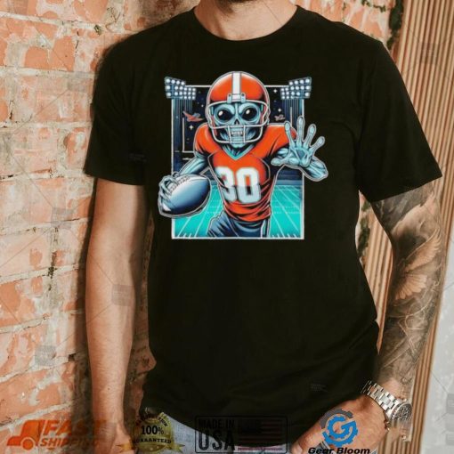 Official Football Space Alien Ufo Playing Football Ball Alien Lovers T shirt