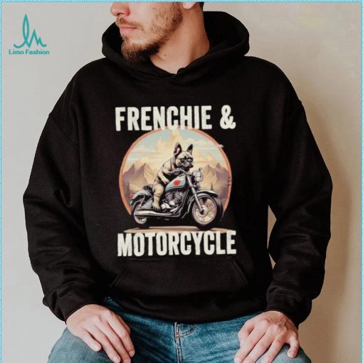 Official Frenchie And Motorcycle Dog Lovers Funny French Bulldog Dad T shirt