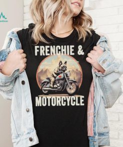 Official Frenchie And Motorcycle Dog Lovers Funny French Bulldog Dad T shirt