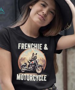Official Frenchie And Motorcycle Dog Lovers Funny French Bulldog Dad T shirt