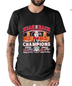 Official Georgia Bulldogs undefeated back 2 back champions T shirt