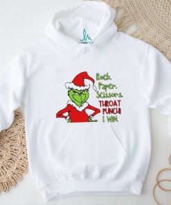 Official Grinch Rock Paper Scissors Throat Punch I Win Christmas Grinch T Shirt