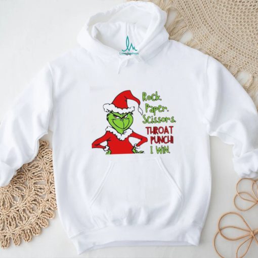 Official Grinch Rock Paper Scissors Throat Punch I Win Christmas Grinch T Shirt
