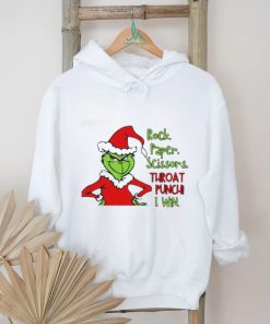Official Grinch Rock Paper Scissors Throat Punch I Win Christmas Grinch T Shirt