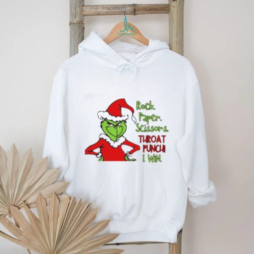 Official Grinch Rock Paper Scissors Throat Punch I Win Christmas Grinch T Shirt