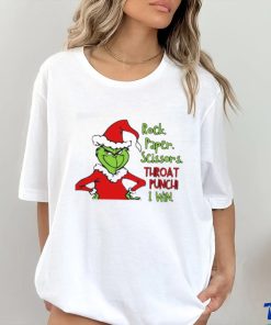 Official Grinch Rock Paper Scissors Throat Punch I Win Christmas Grinch T Shirt