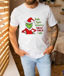 Official Grinch Rock Paper Scissors Throat Punch I Win Christmas Grinch T Shirt