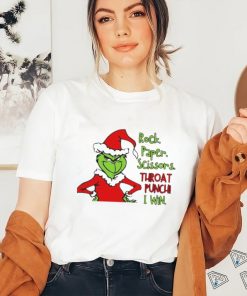 Official Grinch Rock Paper Scissors Throat Punch I Win Christmas Grinch T Shirt