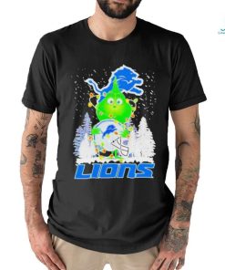 Official Grinch detroit lions Christmas tree helmet T shirt