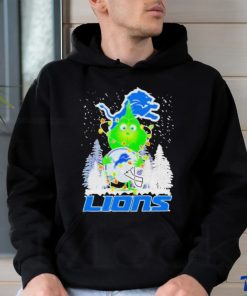 Official Grinch detroit lions Christmas tree helmet T shirt